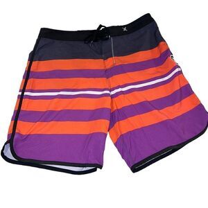Hurley Phantom tie waist unlined board shorts size 33
